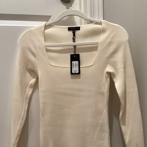 Rag & Bone  Womens Ivory Square neck Long Sleeve Top S